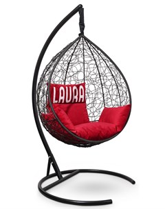 Подвесное кресло sevilla velour черное с красной подушкой черный 110x195x110 см Лаура