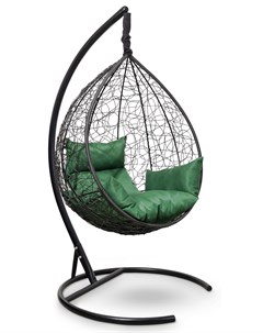Подвесное кресло кокон sevilla черное с зеленой подушкой черный 110x195x110 см Лаура