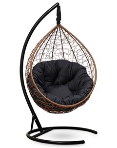 Подвесное кресло sevilla verde горячий шоколад с черной подушкой коричневый 110x195x110 см Лаура