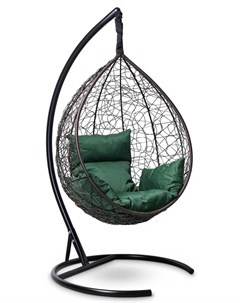Подвесное кресло кокон sevilla коричневое с зеленой подушкой коричневый 110x195x110 см Лаура