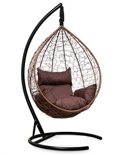 Подвесное кресло кокон sevilla горячий шоколад с коричневой подушкой коричневый 110x195x110 см Лаура