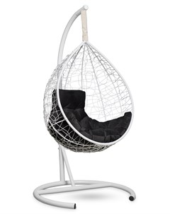 Подвесное кресло кокон sevilla comfort белое с черной подушкой белый 105x195x105 см Лаура