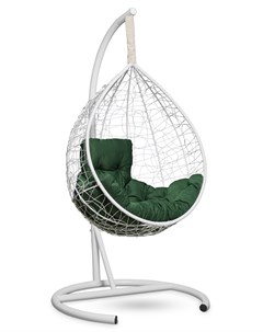 Подвесное кресло кокон sevilla comfort белое с зеленой подушкой белый 105x195x105 см Лаура