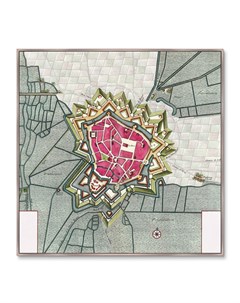 Репродукция картины на холсте карта бетюна провинция артуа франция 1710г серый 105x105 см Картины в квартиру