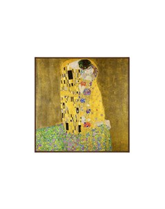 Репродукция картины на холсте the kiss 1907г мультиколор 105x105 см Картины в квартиру