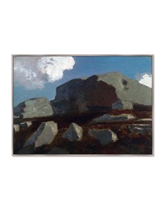 Репродукция картины на холсте landscape with rocks near royan 1875г мультиколор 105x75 см Картины в квартиру