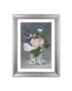 Репродукция картины в раме flowers in a crystal vase 1882г мультиколор 61x81 см Картины в квартиру