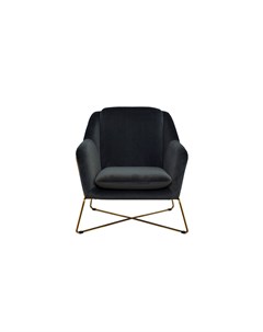 Кресло на металлическом каркасе велюровое серо зеленое черный 87x80x75 см Garda decor