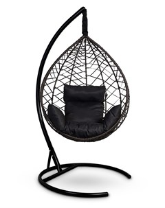 Подвесное кресло кокон alicante коричневое с черной подушкой коричневый 110x195x110 см Лаура
