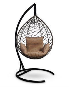 Подвесное кресло кокон alicante коричневое с бежевой подушкой коричневый 195x110 см Лаура