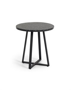 Круглый стол из терраццо tella черный 75 см La forma