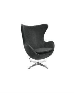 Кресло egg chair графит искусственная замша серый 85x110x76 см Bradexhome