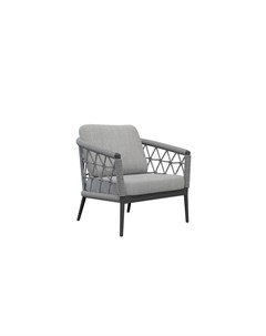 Кресло уличное муза с оплеткой серый 81x75x88 см Garda decor