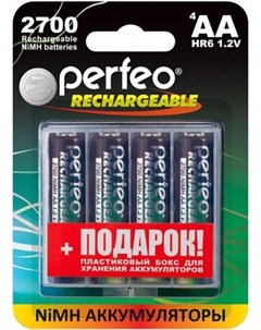 Аккумуляторная батарейка AA2700mAh 4BL BOX 4 шт Perfeo
