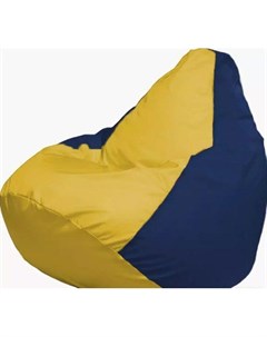 Бескаркасное кресло Груша Медиум жёлтый тёмно синий Г1 1 248 Flagman