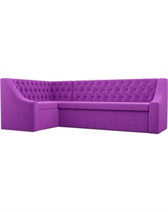 Кухонный диван Мерлин левый вельвет фиолетовый Mebelico