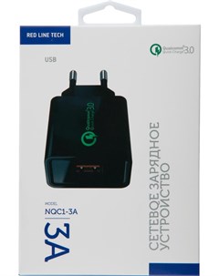 Зарядное устройство NQC1 3A Tech USB QC 3 0 Black УТ000015768 Red line