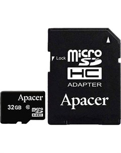 Карта памяти microSDHC Class 10 32GB адаптер AP32GMCSH10 R Apacer