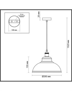 Потолочный подвесной светильник 3367 1 ODL17 250 белый бронзовый Подвес E27 60W 220V MIRT Odeon light