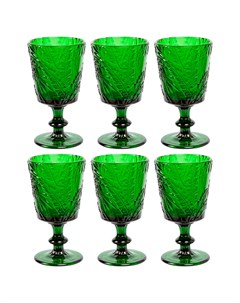 Комплект бокалов петаль 6 штук изумруд зеленый 9x16x9 см Object desire