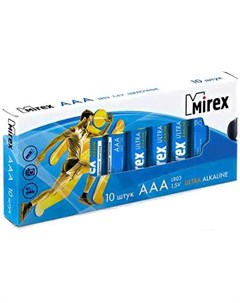Батарейка аккумулятор зарядное щелочная R03 AAA 1 5V Мультипак 10 шт Mirex