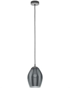 Подвесной светильник Estanys 1x60W E27 сталь никель черный стекло черный прозрачный Eglo