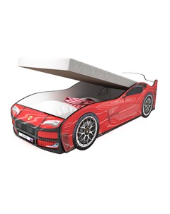 Кровать машина карлсон турбо с подъемным механизмом красный 75x48x178 см Magic cars