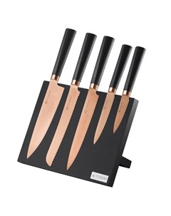 Набор из 5 ножей и подставки titan copper черный 29x34x10 см Viners