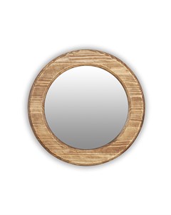 Зеркало круглое в деревянной раме round70 бежевый 4 см Ruwoo