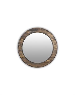 Зеркало круглое в деревянной раме round40 коричневый 4 см Ruwoo