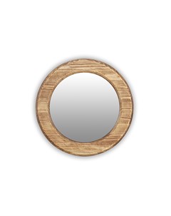 Зеркало круглое в деревянной раме round40 бежевый 4 см Ruwoo