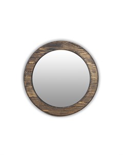 Зеркало круглое в деревянной раме round70 коричневый 4 см Ruwoo