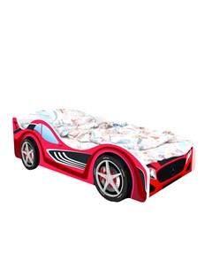 Кровать машина карлсон мерседес с объемными колесами и подсветкой красный 85x50x170 см Magic cars
