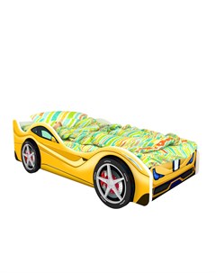 Кровать машина карлсон феррари с объемными колесами желтый 85x50x170 см Magic cars