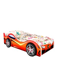 Кровать машина карлсон ламборджини с объемными колесами красный 85x50x170 см Magic cars