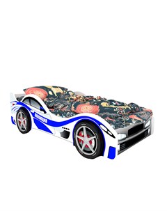 Кровать машина карлсон полиция с объемными колесами белый 85x50x170 см Magic cars