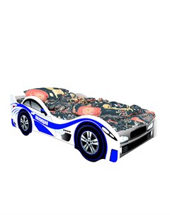 Кровать машина карлсон полиция без доп опций белый 75x50x170 см Magic cars