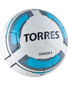 Футбольный мяч Junior 5 размер 5 белый голубой серый F30225 Torres