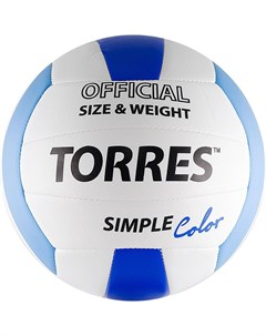 Волейбольный мяч Simple Color р 5 синт кожа белый голубой V30115 Torres