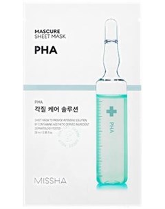 Маска для лица тканевая Mascure Peeling Solution Sheet Mask PHA отшелушивающая 28мл Missha
