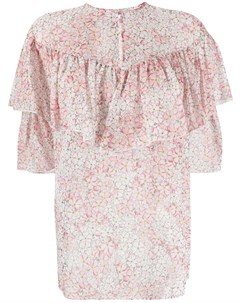 Блузка с оборками и цветочным принтом Giambattista valli