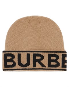 Шапка бини вязки интарсия с логотипом Burberry