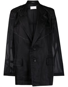 Однобортный пиджак с прозрачными вставками Maison margiela