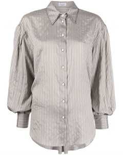 Рубашка в тонкую полоску с бусинами на воротнике Brunello cucinelli