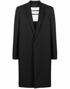 Однобортное пальто с фотопринтом и бахромой Jil sander