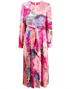 Плиссированное платье с цветочным принтом Valentino