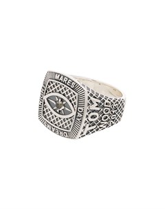 Серебряное кольцо с гравированным логотипом Tom wood