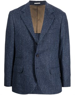 Однобортный пиджак с узором в елочку Brunello cucinelli
