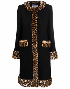 Пальто миди с леопардовым принтом Moschino