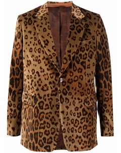 Бархатный пиджак с леопардовым принтом Etro